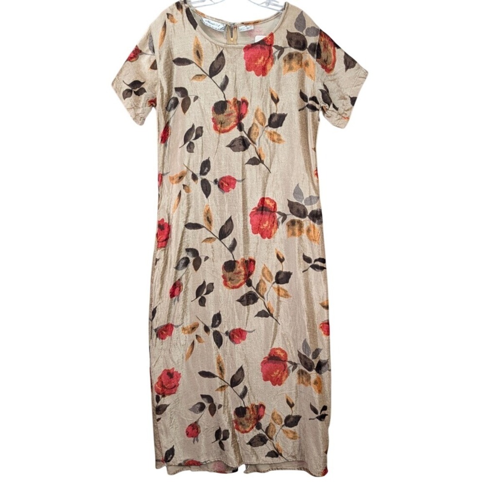 Vintage Marisol Floral Maxi Dress‎ Sz M Spring Cottagecore Boho 100% Rayon India